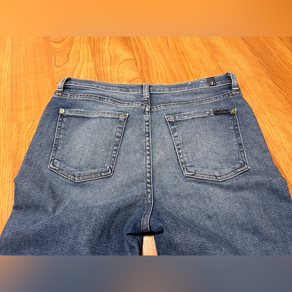 7 For All Mankind Jeans High Waist Ankle Skinny Silver Stripe Size 30 - Picture 10 of 13